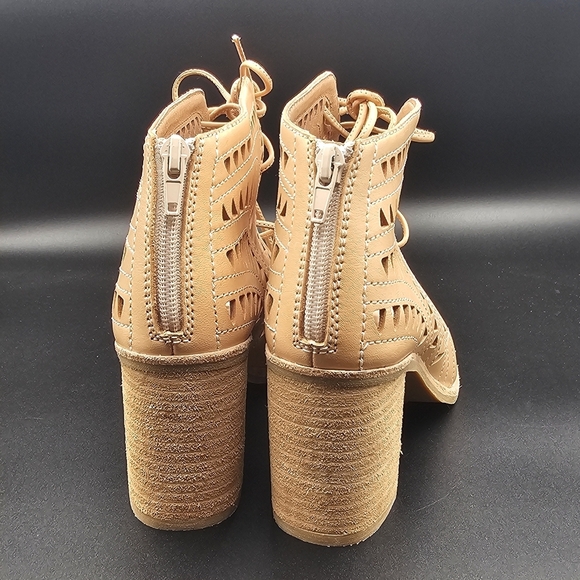 Jeffrey Campbell Cordillo Tan Cutout Lace-Up Heels - Picture 6 of 9